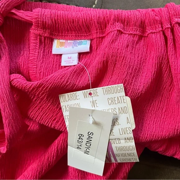 Lularoe Women’s Medium Sandy Halter Tie Neck Maxi Dress in Hot Pink New NWT - Picture 4 of 7